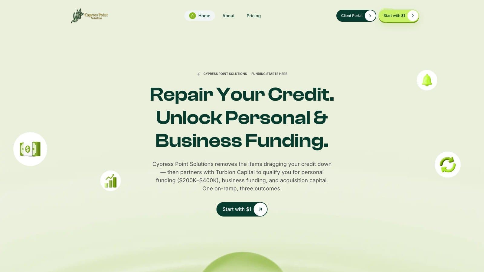 Cypress Point Solutions — live site capture