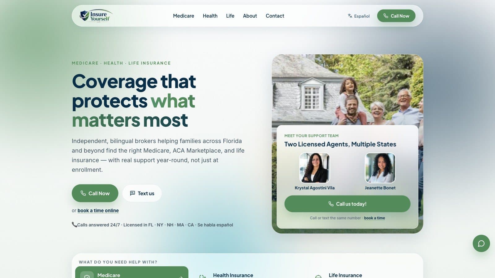 Insure Yourself — live site capture