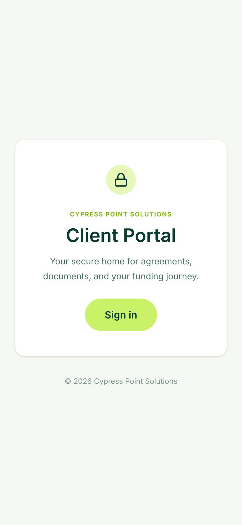 Cypress Point Solutions secure client portal