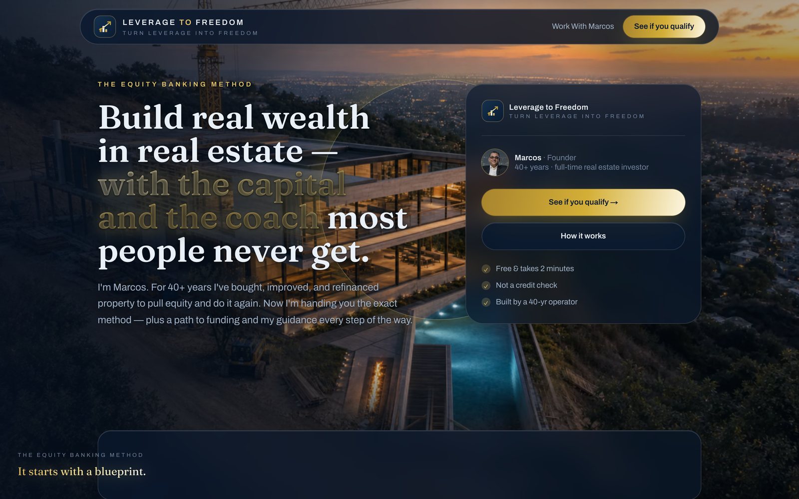 Leverage to Freedom website — Build real wealth in real estate